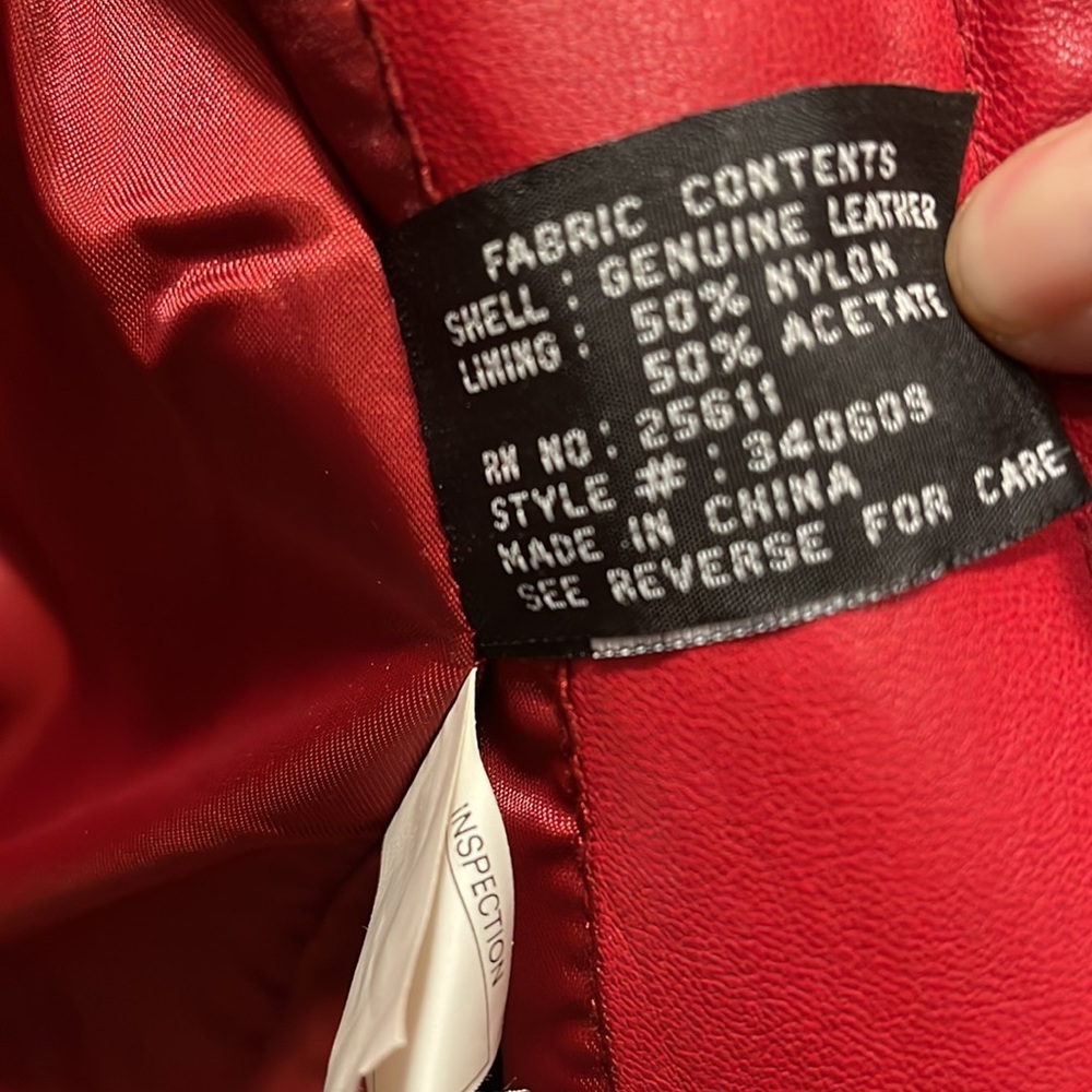 Red leather jacket - Picture 5 of 6